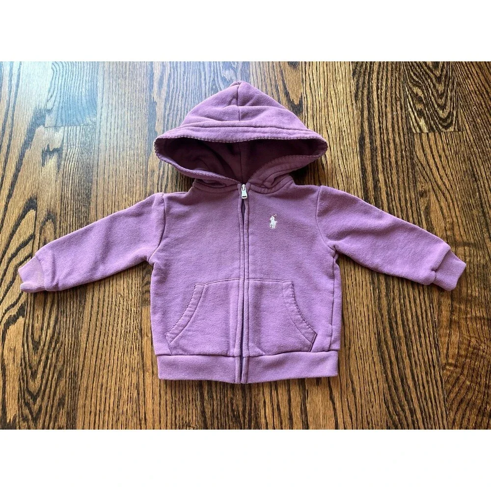 Ralph Lauren Purple Zip-up Hoodie (12M)